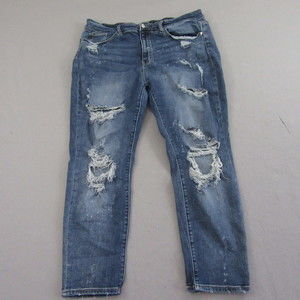Judy Blue Womens Boyfriend Fit Jeans Size 20W Blue Distressed Stretch Pocket